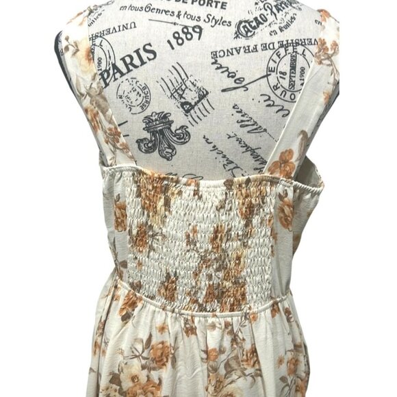 Monteau Cream Floral Maxi Dress Large - Picture 6 of 16